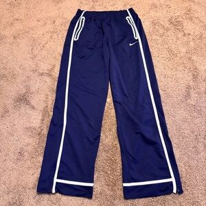 Nike Sweatpants Mens Medium Blue Dri Fit Straight Leg Elastic Waist Ankle Zip